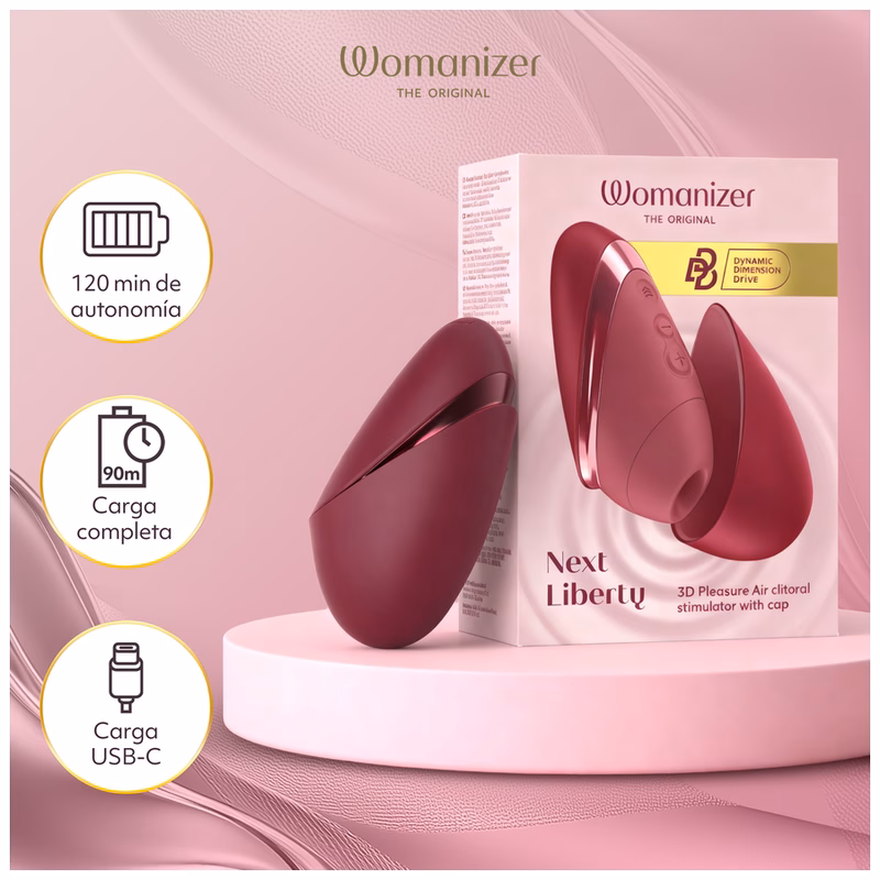 WOMANIZER - NEXT LIBERTY ESTIMULADOR DE CLÍTORIS 3D PLEASURE AIR BURDEOS - Imagen 6