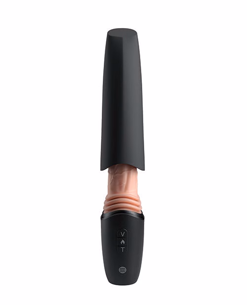 KING COCK PLUS - THRUSTING COCK PRO DILDO DE SILICONA CON EMPUJE VIBRACIÓN Y CALOR LIGHT 12,7 CM - Imagen 4